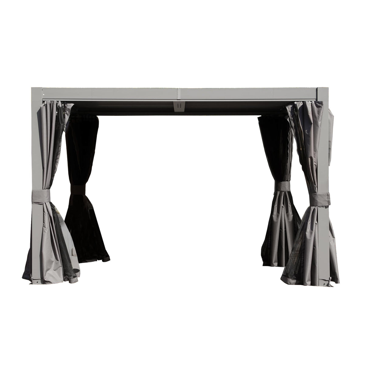10x10 FT Outdoor Louvered Pergola with Adjustable Louvers - Modern Gray