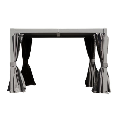 10x10 FT Outdoor Louvered Pergola with Adjustable Louvers - Modern Gray