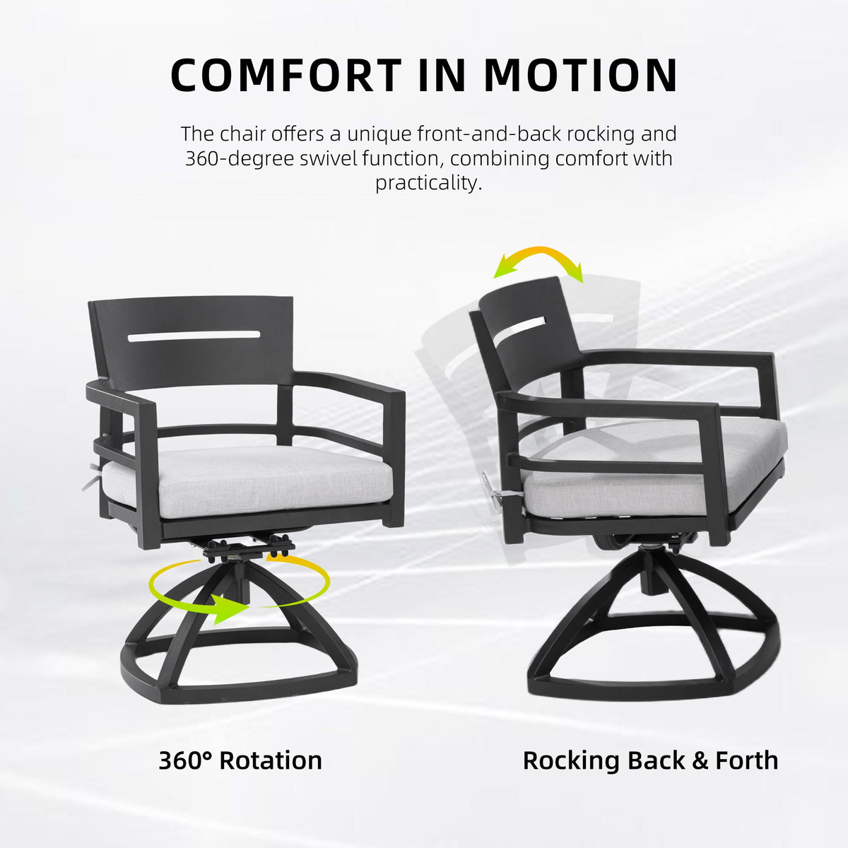 Modern 7-Piece Outdoor Patio Aluminum Dining Set with Sintered Stone Top - Black