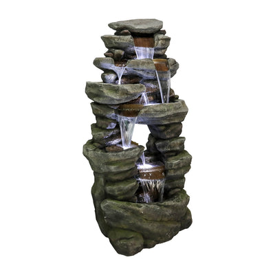 Resin Rock Waterfall Fountain Large 60 Inch 7 Tier