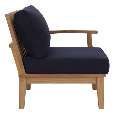 Patio Teak Set - Patio Elegance Marina 10-Piece Outdoor Set with Navy Cushions