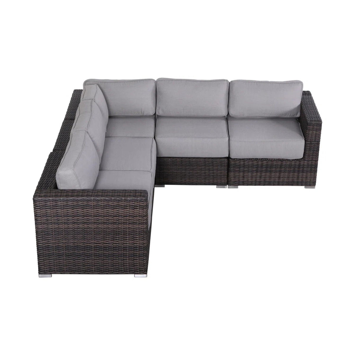Luxurious Wicker Patio Sectional With Weather Resistant Sunbrella Cushions